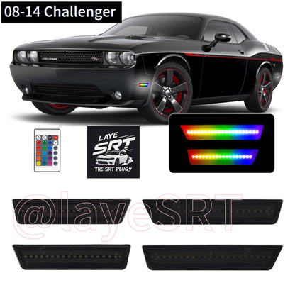 RGB Led side marker for Dodge Challenger 2008-14 & 2015-2023( Front+ Rear Bumper)