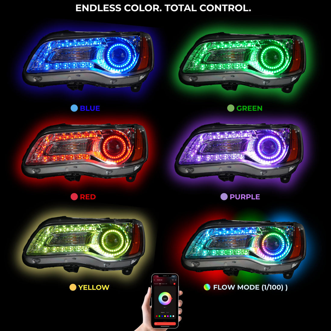 CHRYSLER 300: MULTICOLOR FLOW SERIES HEADLIGHTS (2011-2023)