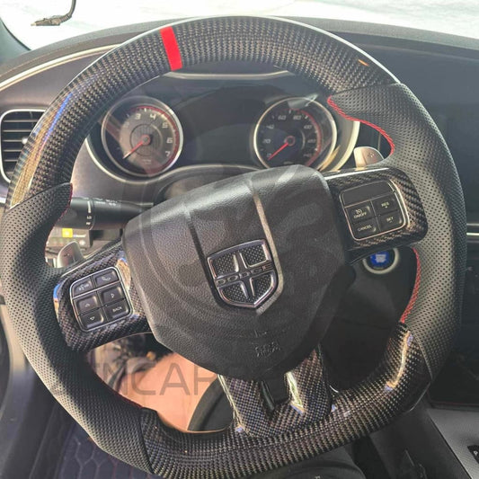 2011-2014 Dodge Charger/Challenger/Durango Carbon Fiber Steering Wheel (non-SRT8)