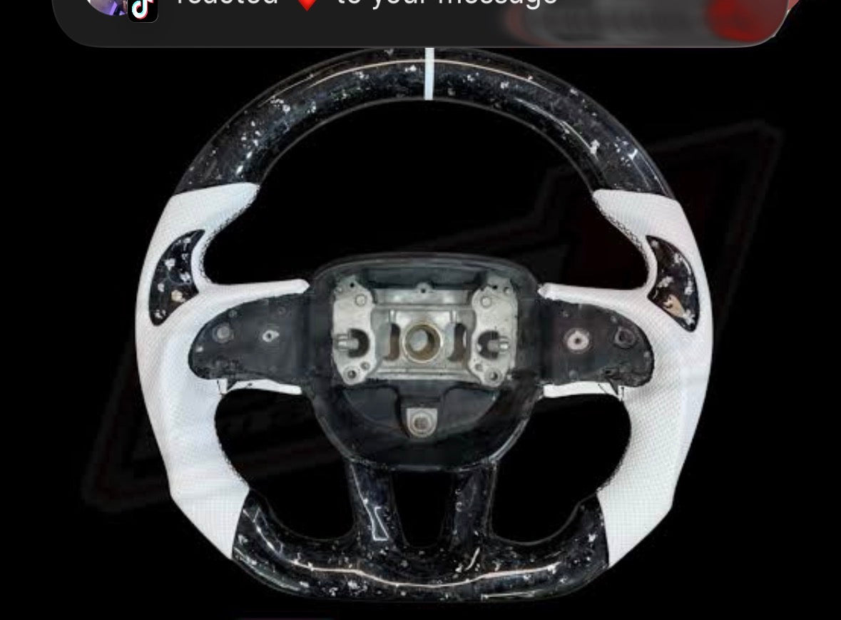 Dodge SRT steering whell ( white forged carbon) + R/T airbag cover