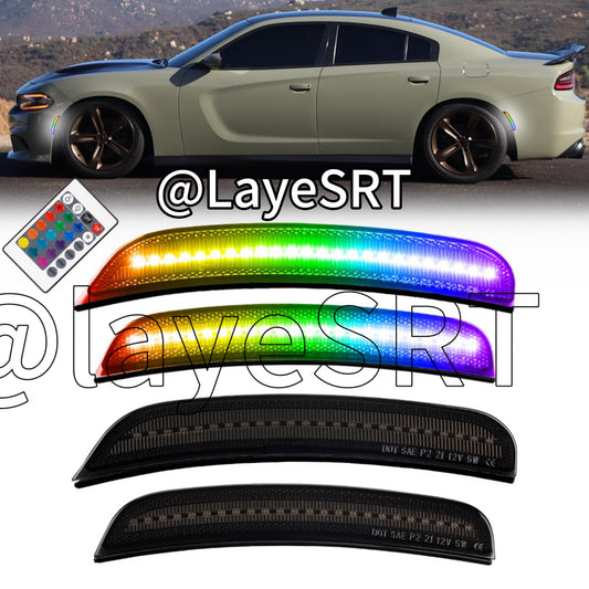 RGB Dodge Charger 2015 +Front+Rear Bumper LED side marker