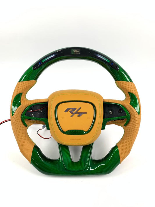 2015-2023 Dodge Green carbon fiber steering wheel