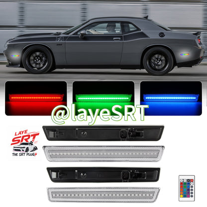 RGB Led side marker for Dodge Challenger 2008-14 & 2015-2023( Front+ Rear Bumper)