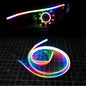 4 Universal Flexible 24 inch DRL Tube Diffused Strips | Multicolor Flow series w/ turn signals