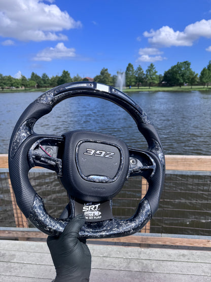 15+ Dodge forged carbon Steering Wheel with led 392 cover