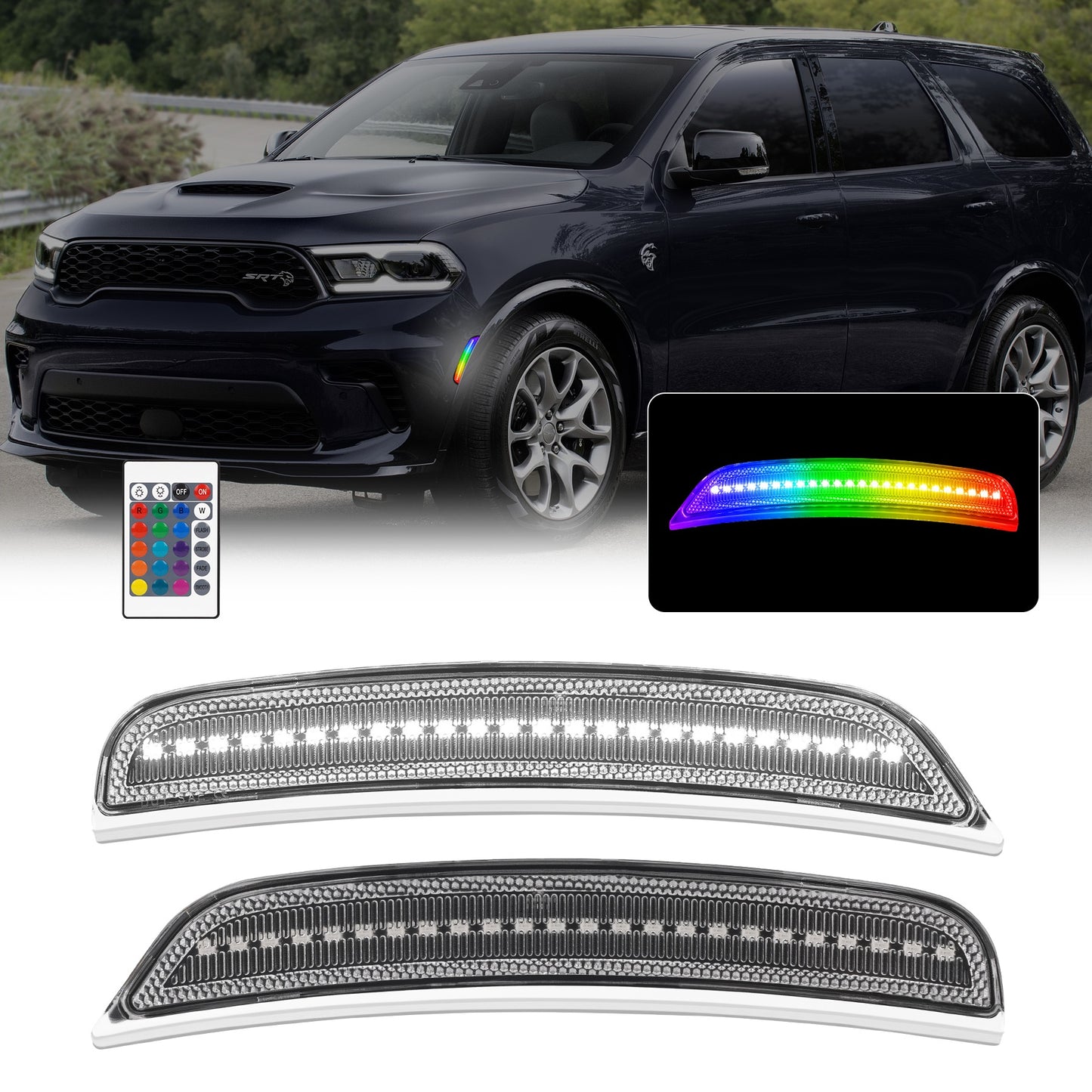 LayeSRT RGB LED Side Marker Lights for Dodge Durango (2021+)