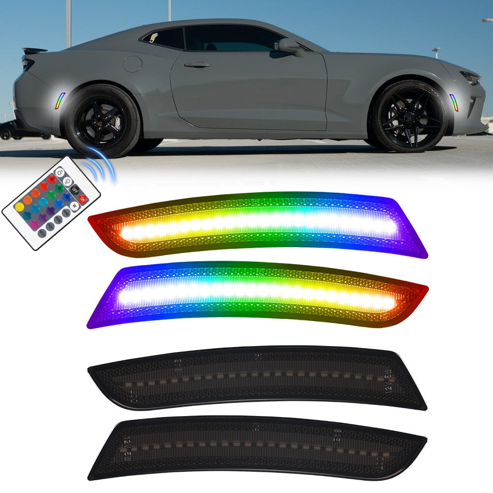 RGB LED Side Marker Lights for Chevrolet Camaro 5th gen & 6th gen