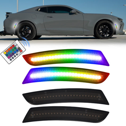 RGB LED Side Marker Lights for Chevrolet Camaro 5th gen & 6th gen