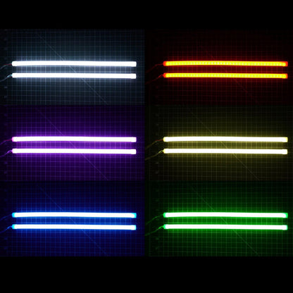 4 Universal Flexible 24 inch DRL Tube Diffused Strips | Multicolor Flow series w/ turn signals