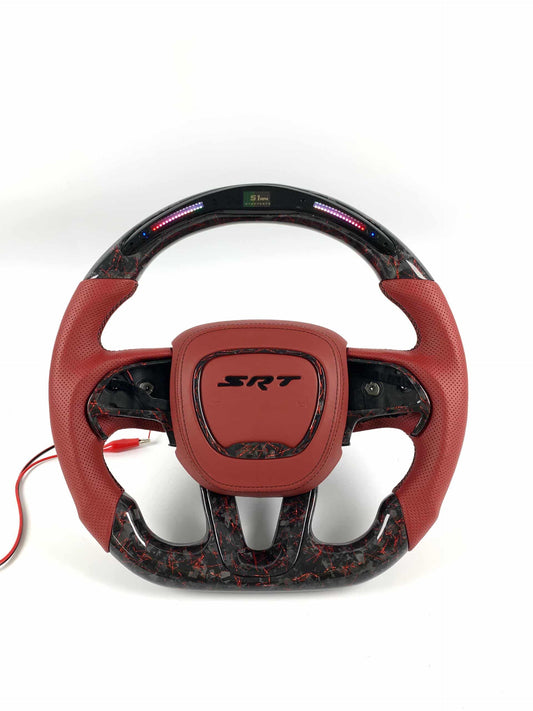Custom 15-23 Dodge red forged carbon steering wheel!