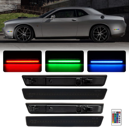 RGB Led side marker for Dodge Challenger 2008-14 & 2015-2023( Front+ Rear Bumper)
