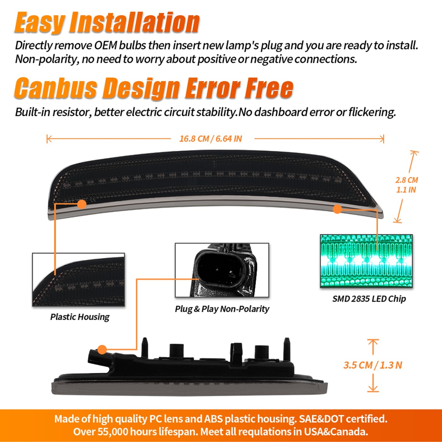 LayeSRT RGB LED Side Marker Lights for Dodge Durango (2021+)