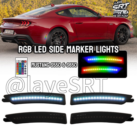 RGB LED Side Marker Lights for Ford Mustang ( 15-25) S550 & S650