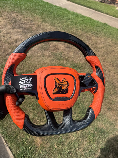 15+ Dodge Charger scat pack Carbon fiber and orange leather side