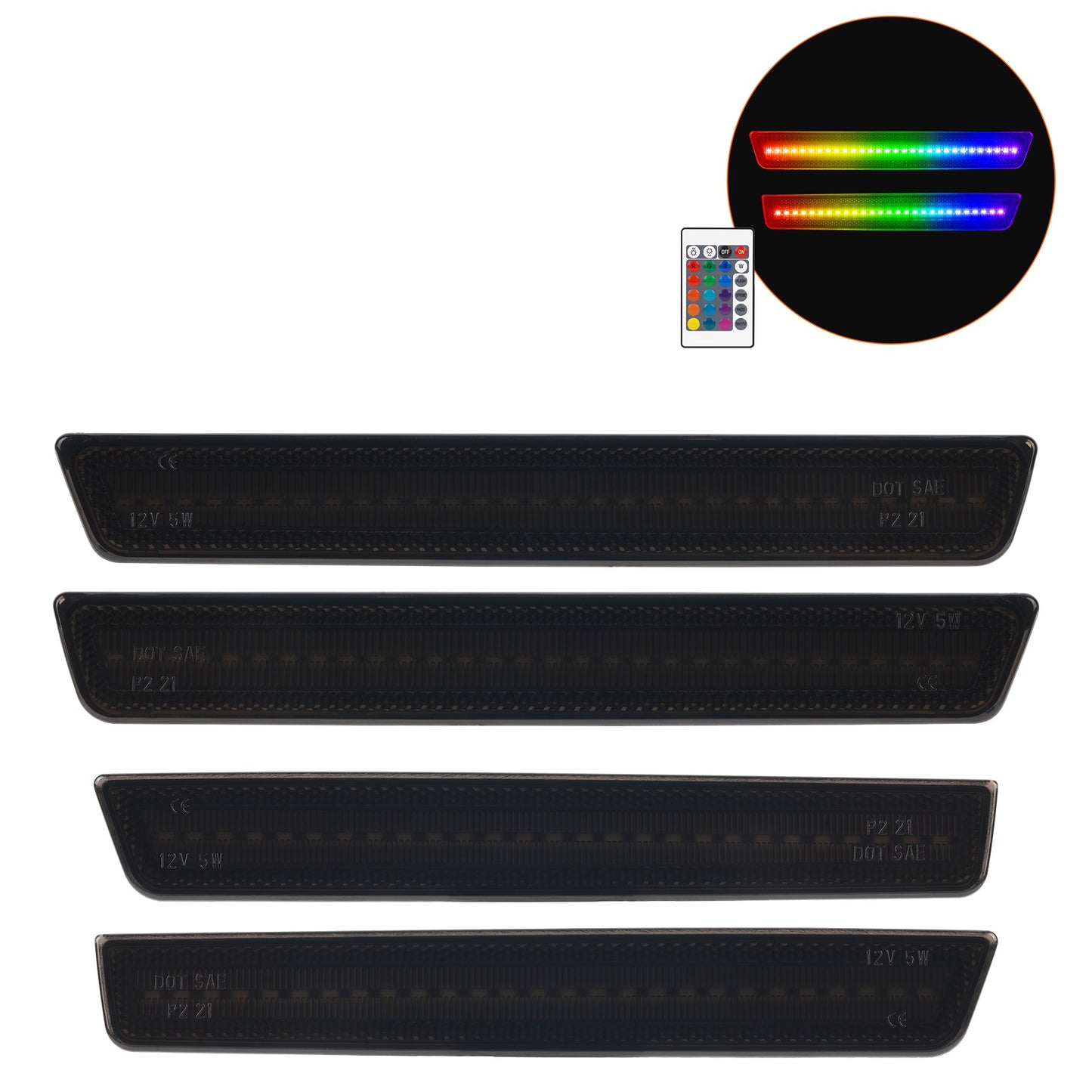 RGB Led side marker for Dodge Challenger 2008-14 & 2015-2023( Front+ Rear Bumper)