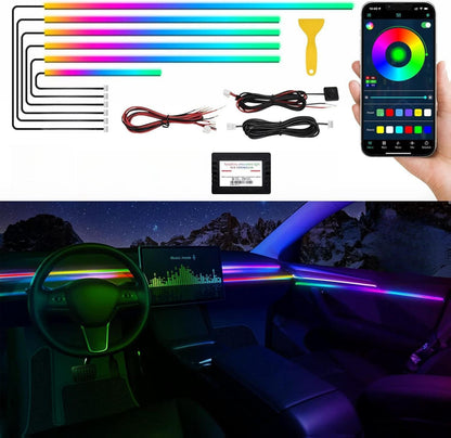 Dreamcolor Acrylic Interior Car Lights, LAYE SRT
Car LED Strip Light with Bluetooth APP, Car Ambient Lighting Kit with RGB 6 in 1 and 175 inches 593 LEDs, 16 Million Colors