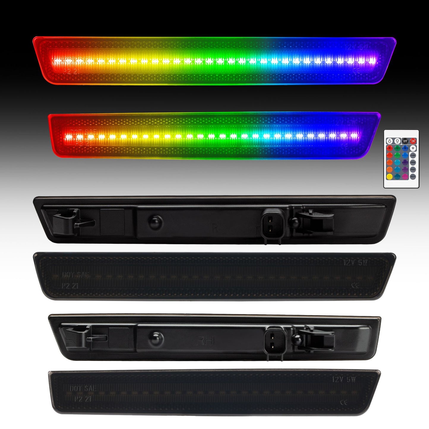 RGB Led side marker for Dodge Challenger 2008-14 & 2015-2023( Front+ Rear Bumper)