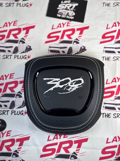 300 spartan leather airbag cover with white stitching