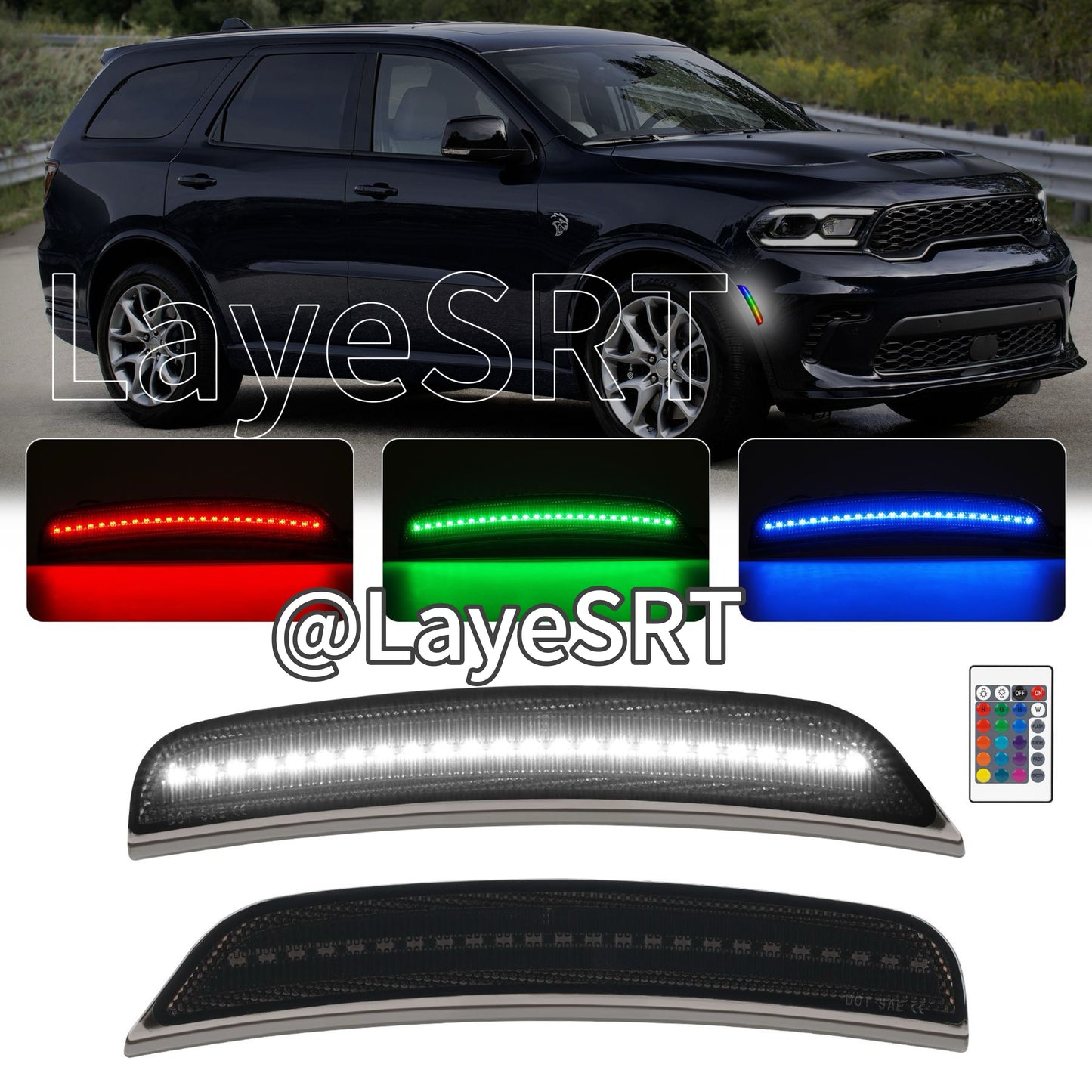 LayeSRT RGB LED Side Marker Lights for Dodge Durango (2021+)