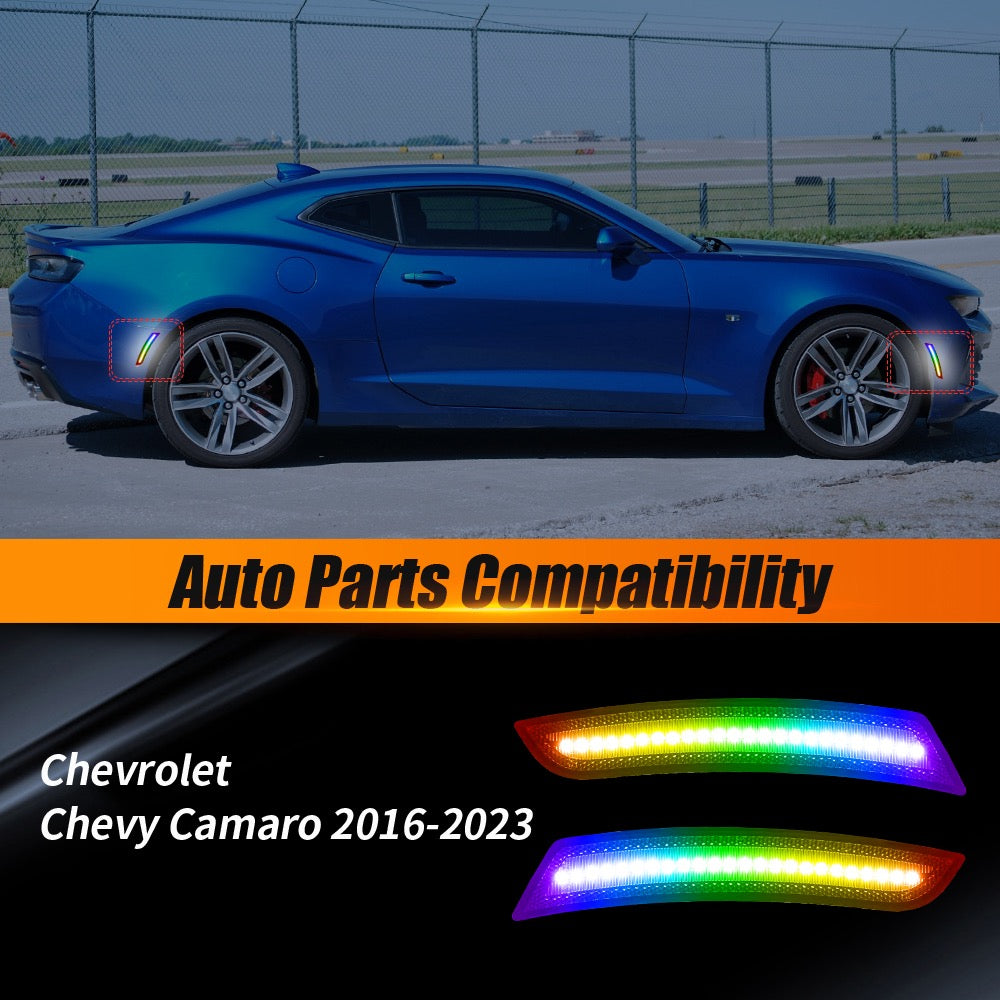 RGB LED Side Marker Lights for Chevrolet Camaro 5th gen & 6th gen