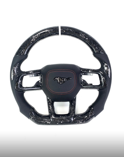 2024 + Ford mustang forged carbon Steering Wheel + dark horse led logo