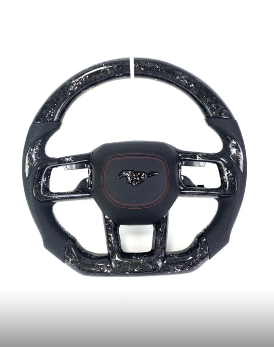 2024 + Ford mustang forged carbon Steering Wheel + dark horse led logo