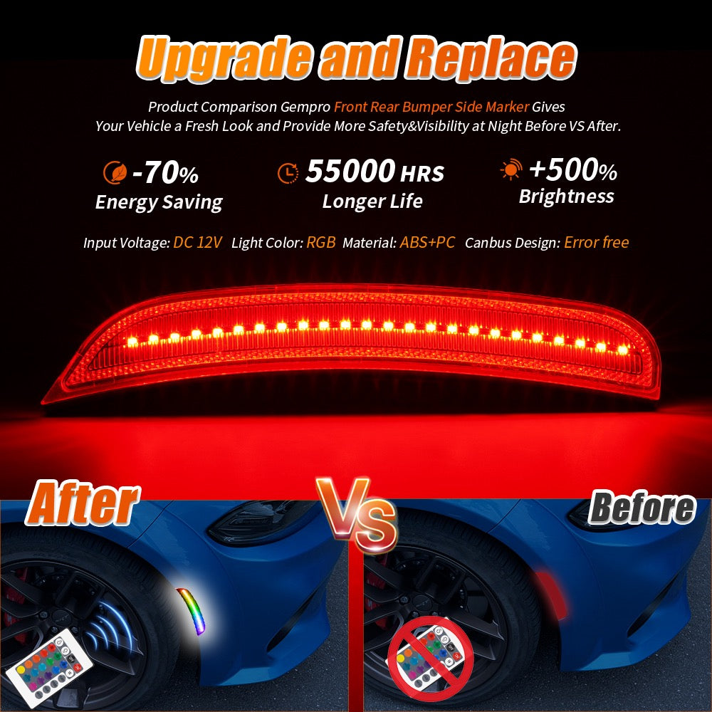 RGB Dodge Charger 2015 +Front+Rear Bumper LED side marker