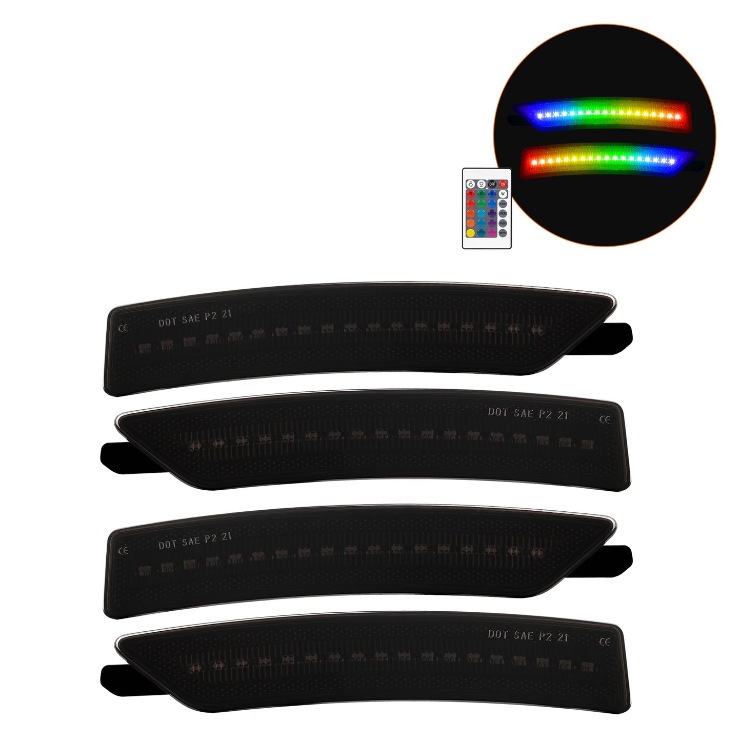 RGB LED Side Marker Lights for Ford Mustang ( 15-25) S550 & S650