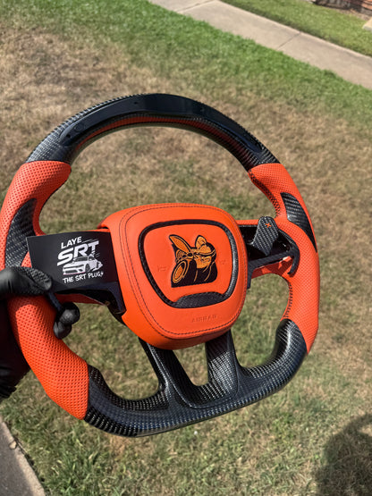 15+ Dodge Charger scat pack Carbon fiber and orange leather side