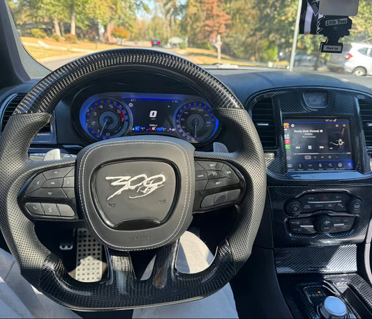 300 spartan leather airbag cover with white stitching