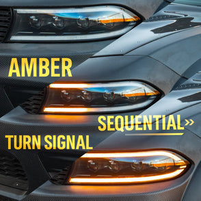 LAYE 2015–2024 Dodge Charger warhorse series LED Headlights w/ Switchback DRL & Amber Sequential Turn Signals