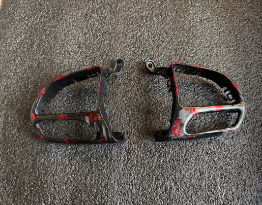 Forged carbon with red flakes  Steering Wheel Trim Button Cover For Dodge/Chrysler Charger Hellcat SRT scat pack